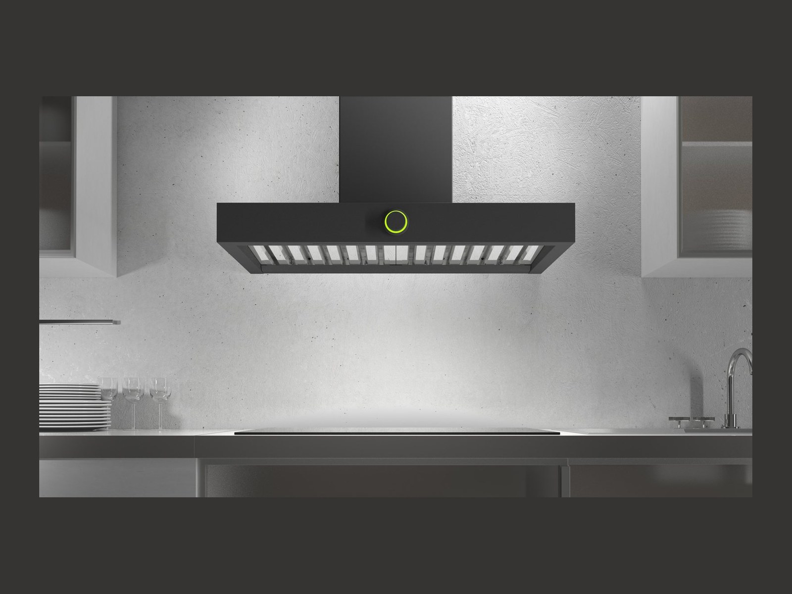 Airforce VIS Boxy hood in a kitchen setting